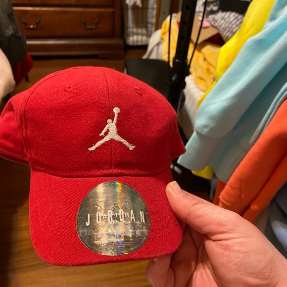 Red Jordan Velcro back ball cap for infant - Picture 2 of 2